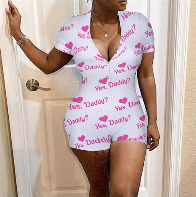 Short-Sleeve "Yes Daddy" Onsies