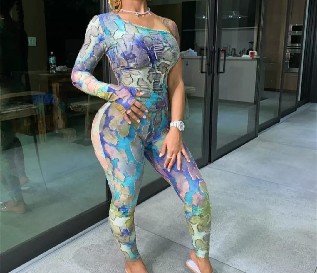 One Shoulder Two-Piece Multi-Color Sets