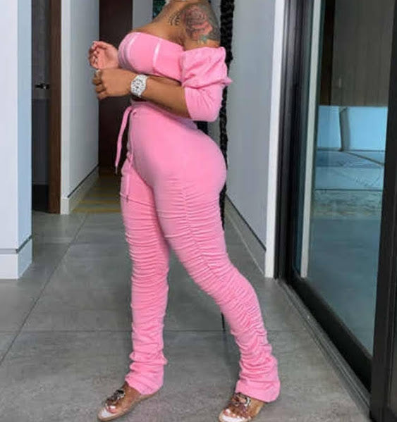 Two-Piece Crop Top Off Shoulder Sets