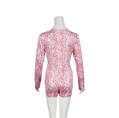 Pink Money Long Sleeve Onesies